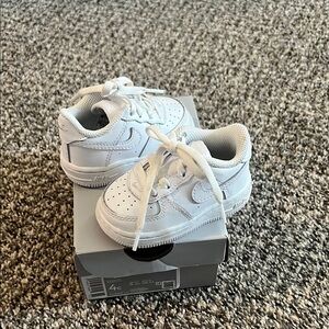 All white Nike Air Force 1s size 4c